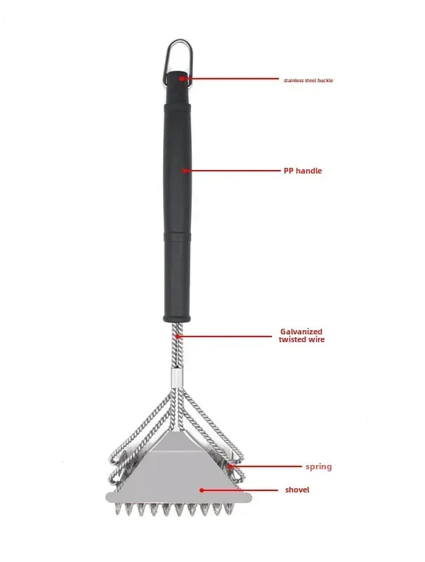 Escova de Limpeza para Churrasqueira: Cerdas de Aço Inoxidável para um Churrasco Sem Sujeira!